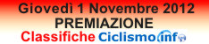 Premiazione Classifiche Ciclismo.info - Giovedi 1 Novembre 2012 - Palazzo dei Congressi di Montecatini Terme (PT) - Categorie Donne Esordienti, Donne Allieve, Donne juniores, Esordienti 1 e 2 anno, Allievi, Juniores, Elite-Under23